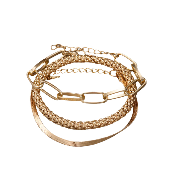 Gold Snake Chain Bracelet Set