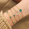 Snake Gemstone Rhinestone Bracelet Set