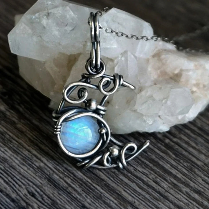 Antique Moonstone Pendant Necklace