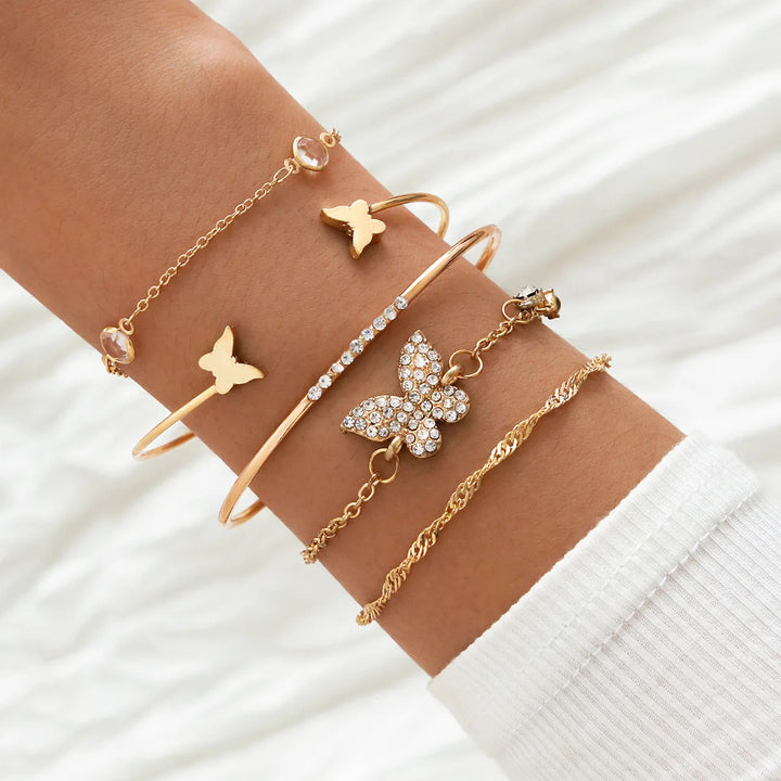 Gold Snake Chain Bracelet Set