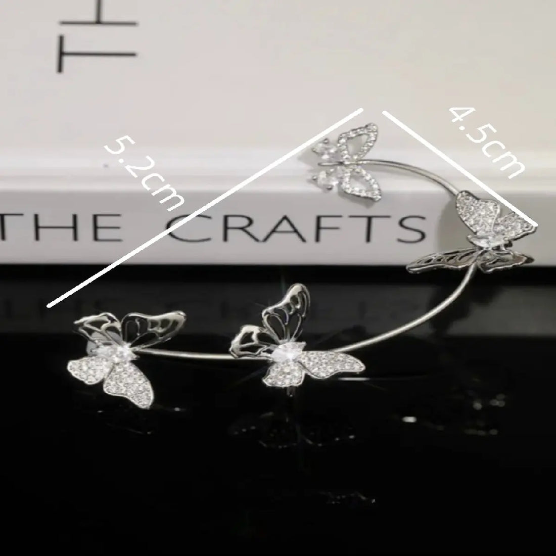 Silver Butterfly Leaf Ear Cuff