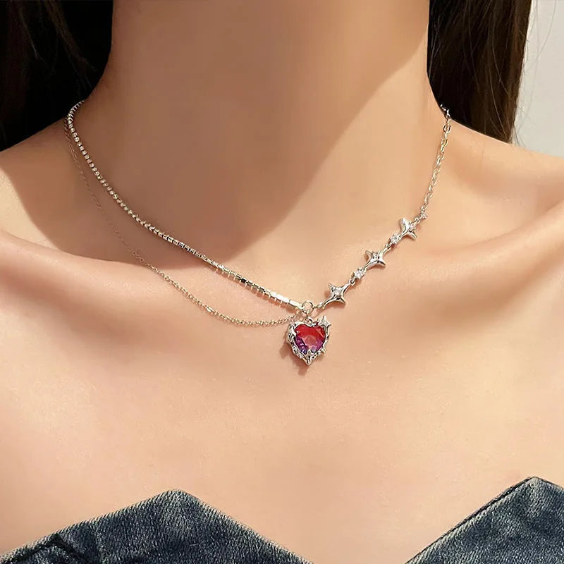 Kpop Heart Lucky Bean Necklace