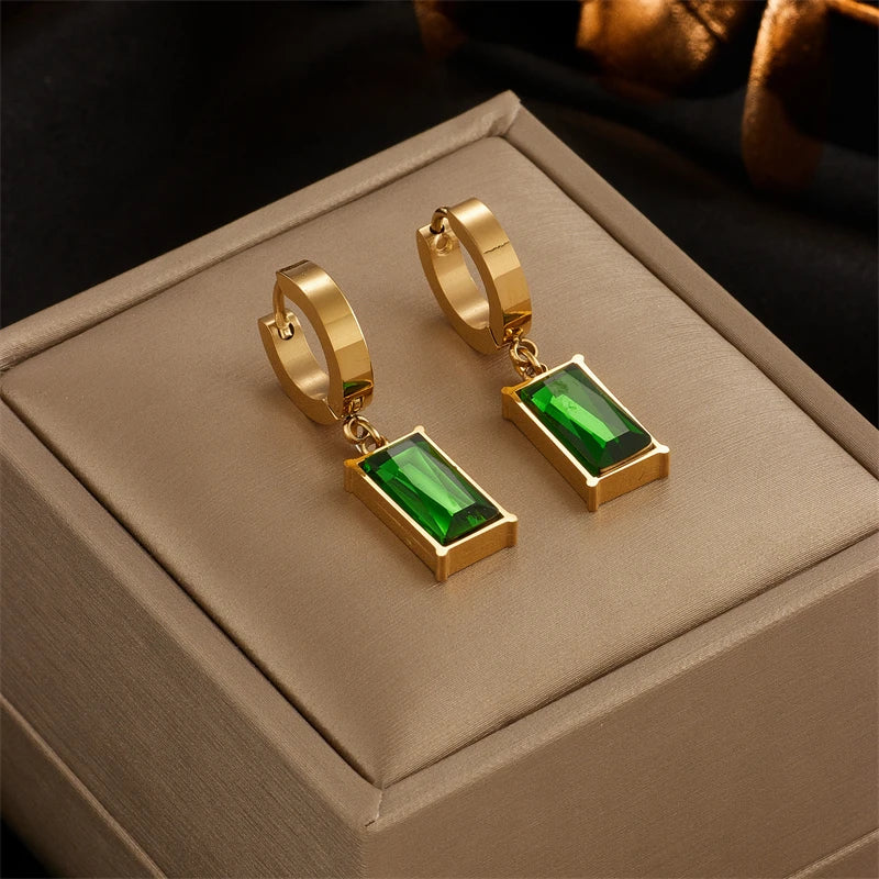 Green Crystal Zircon Jewelry Set