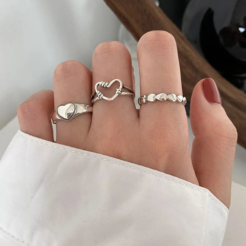 Bohemian Butterfly Pearl Rings Set