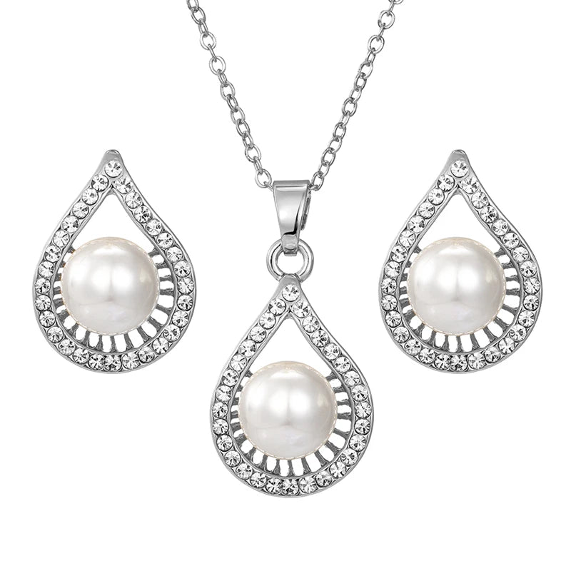 Gold Plated Pearl Necklace Set