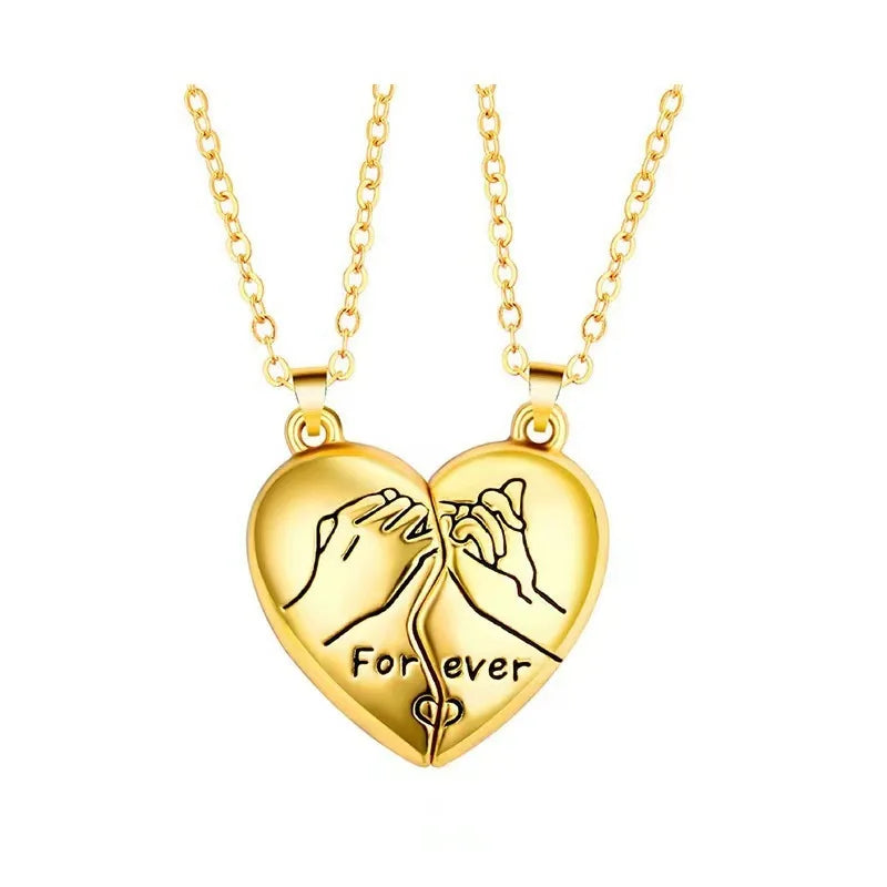 Couple Electrocardiogram Heart Necklace