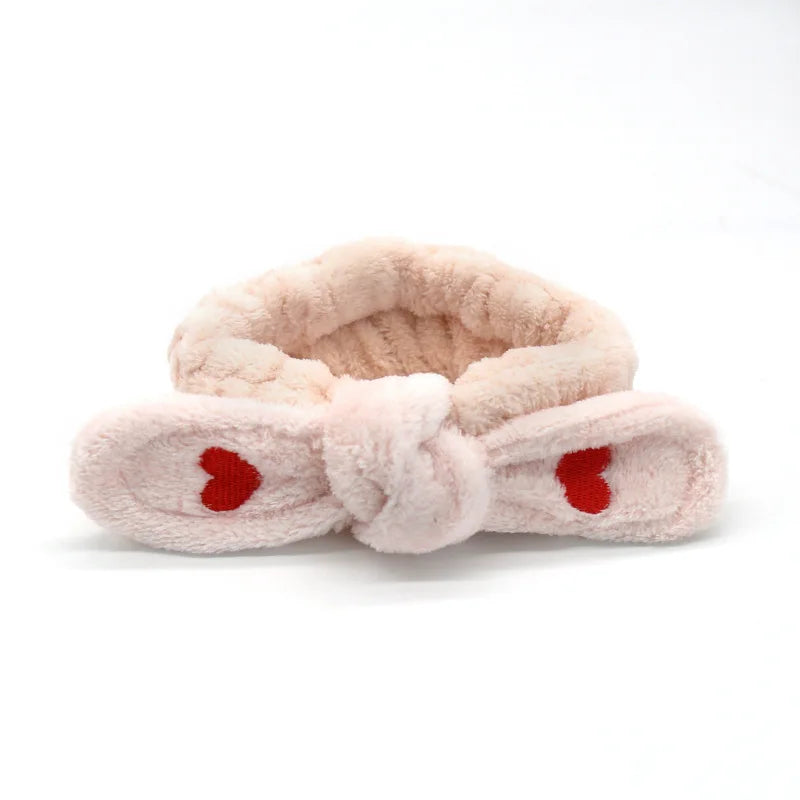 Soft Coral Fleece Bow Headband