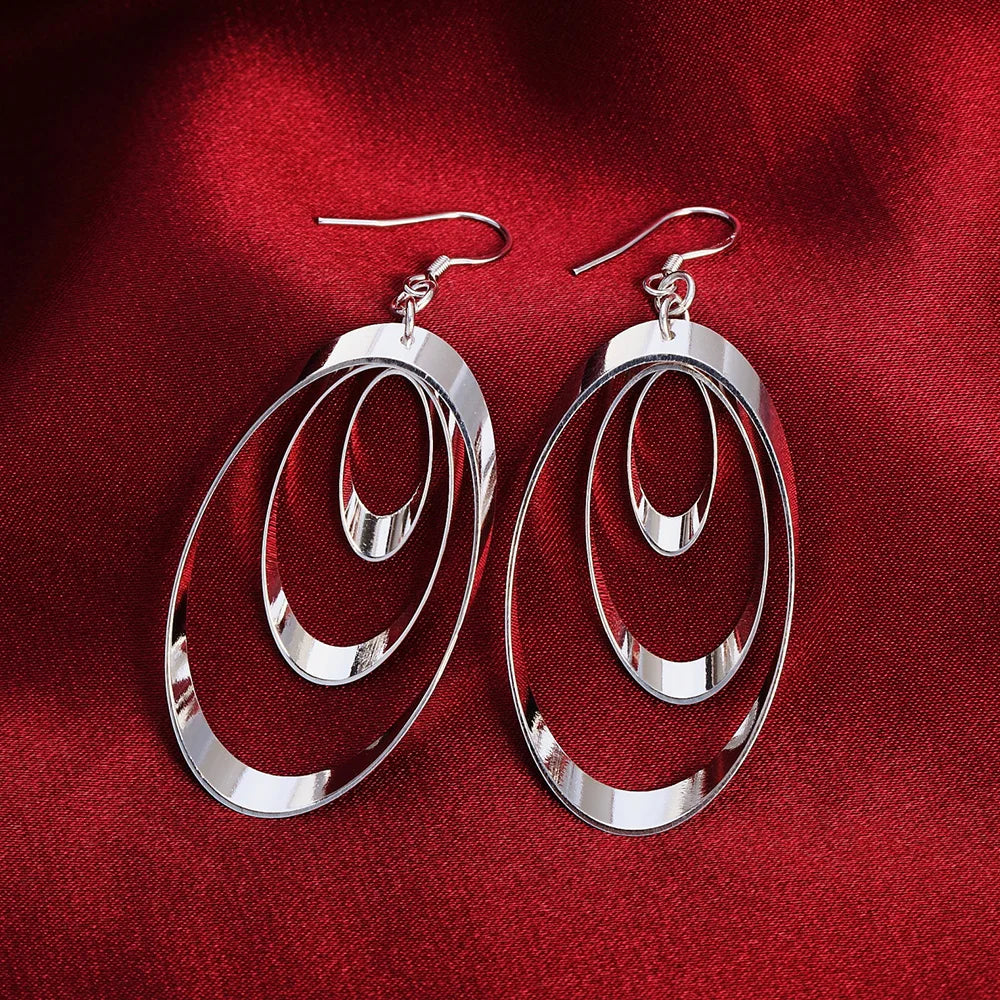 Sterling Silver Round Earrings