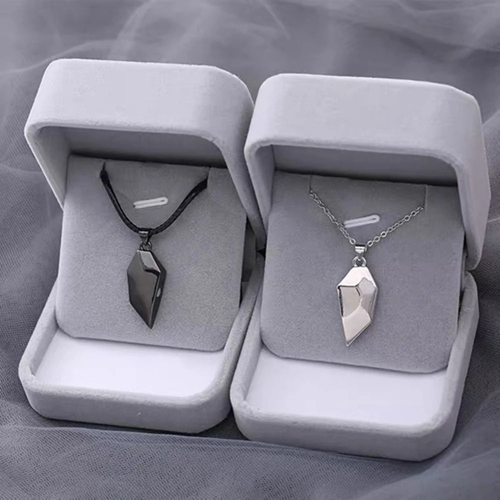 Couple Electrocardiogram Heart Necklace