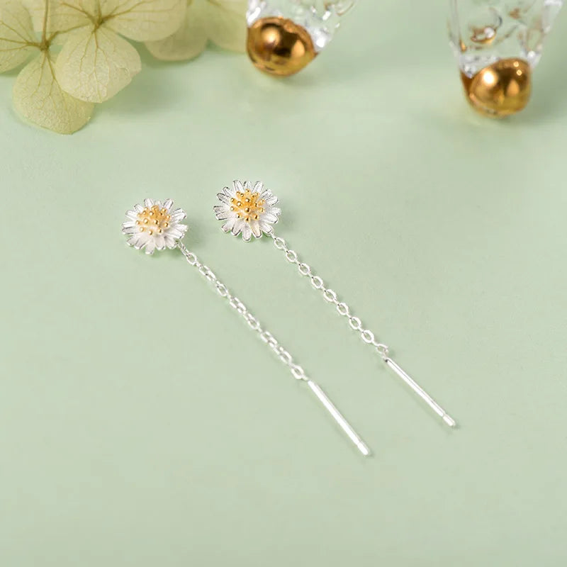 Trendy Long Tassel Drop Earrings with Star and Heart Pendants