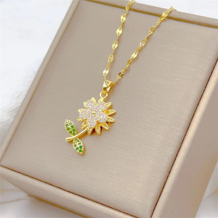 Sunflower Clavicle Necklace