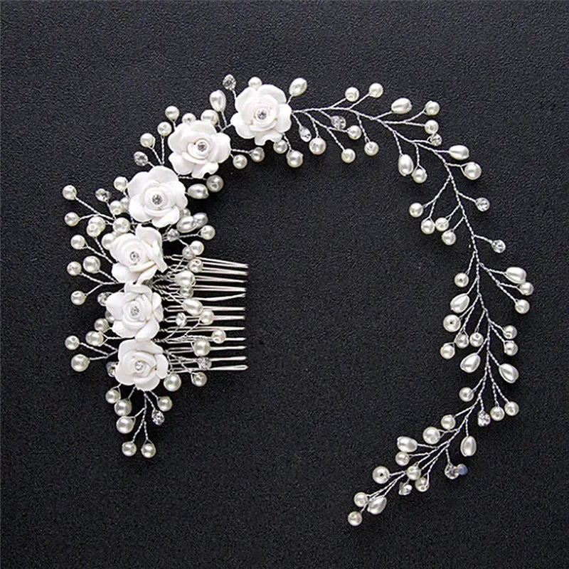 Floral Rhinestone Pearl Headband