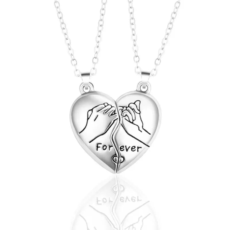 Couple Electrocardiogram Heart Necklace