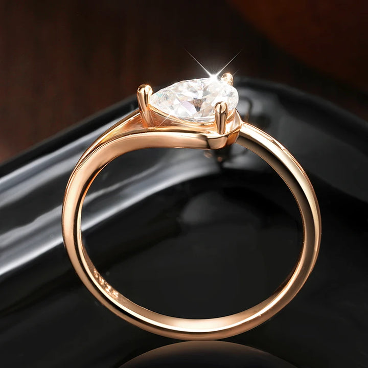 Pear Moissanite Engagement Ring