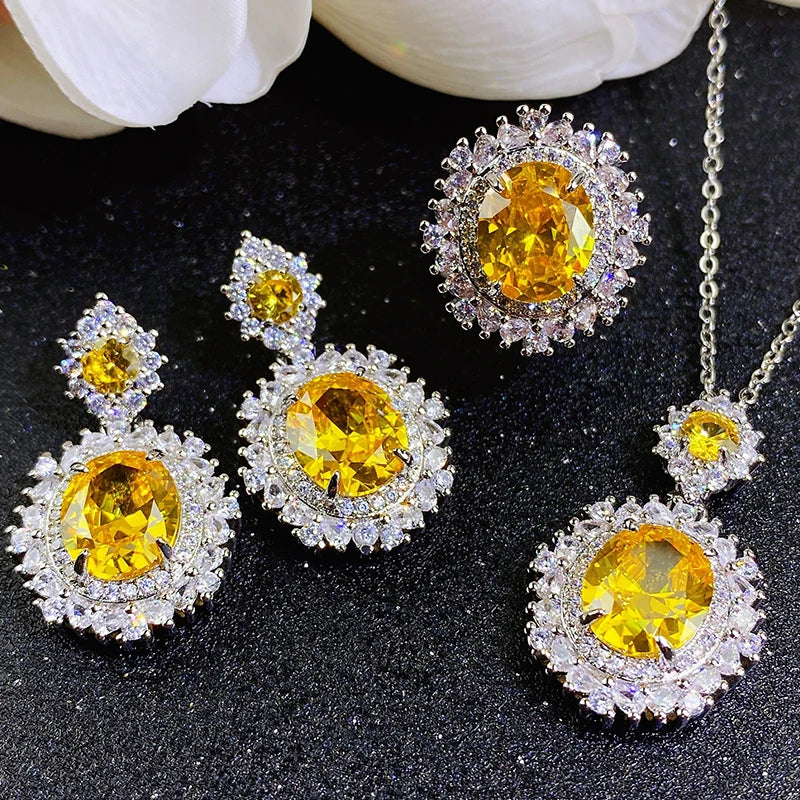 Luxury Crystal Zircon Jewelry Set