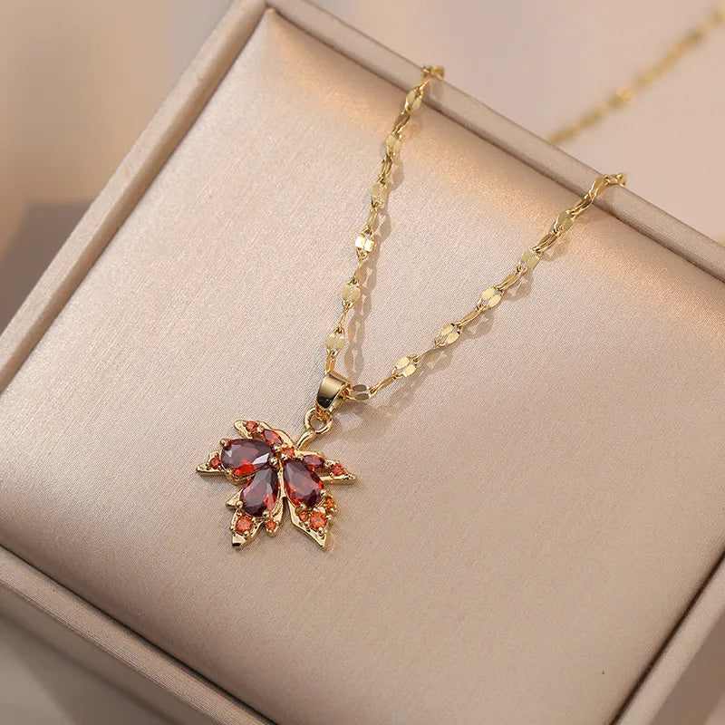 Exquisite Zircon Butterfly Tassel Necklace