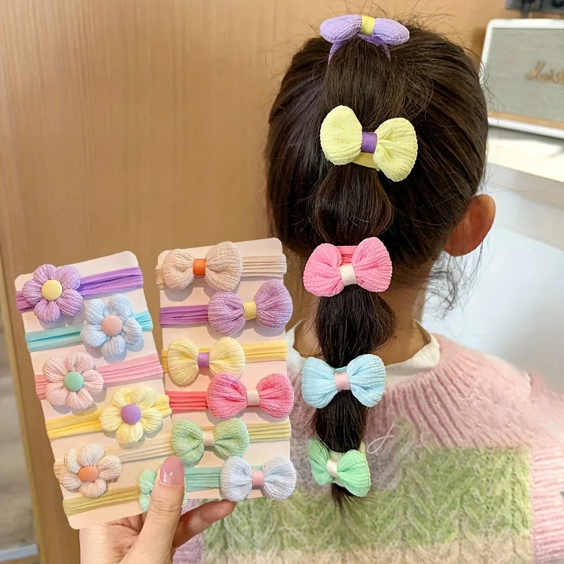 Sweet Flower Bow Hair Ties