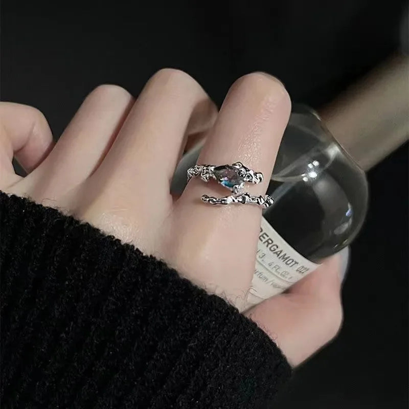 Silver Cubic Zirconia Snake Ring