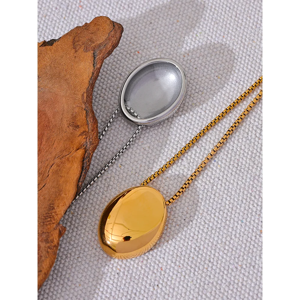 Stainless Steel Oval Pendant