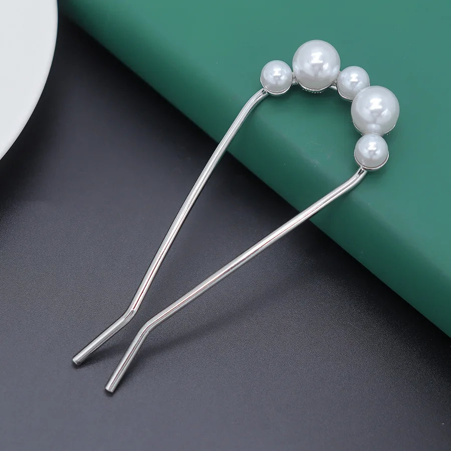 Pearl U-Shaped Hairpin Set