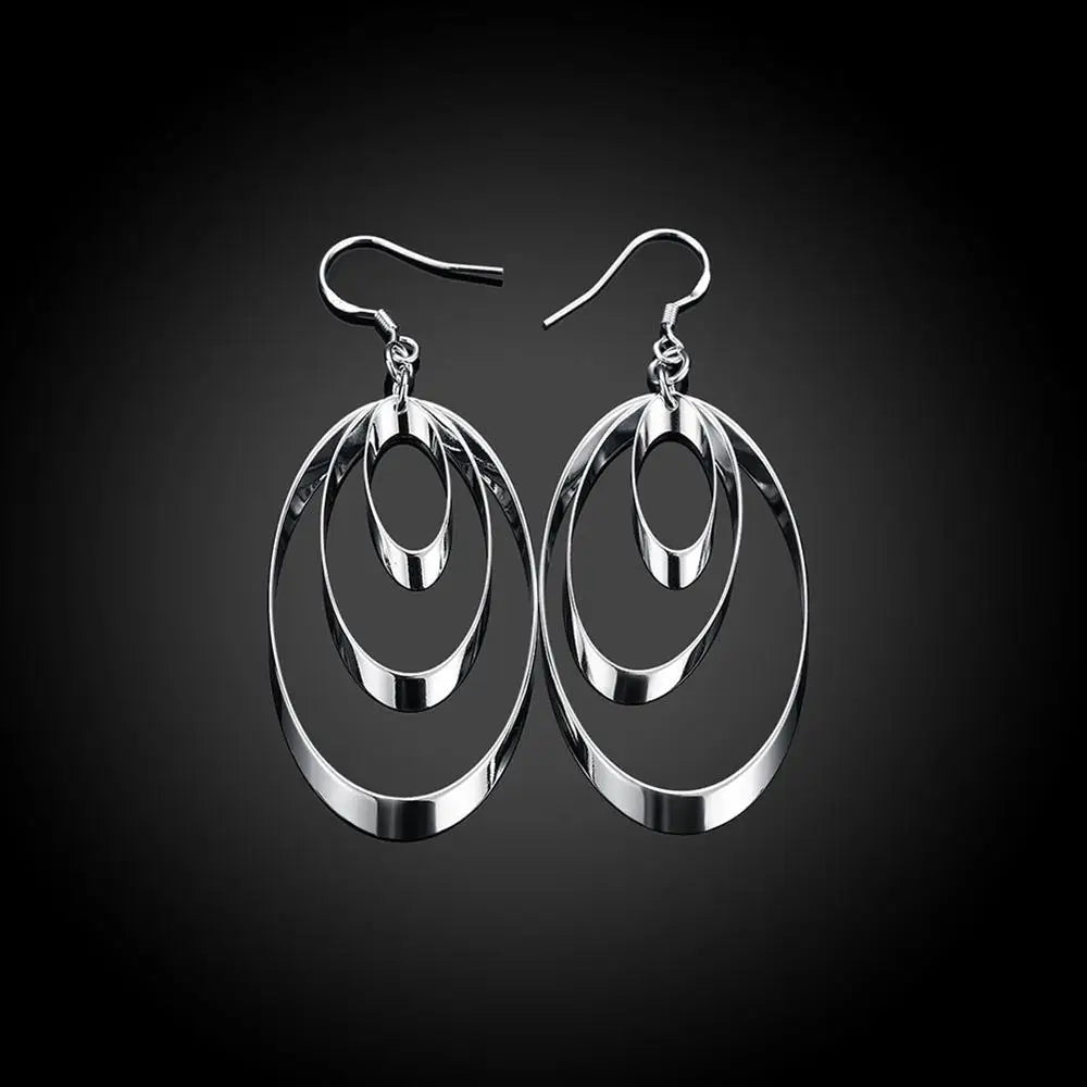 Sterling Silver Round Earrings