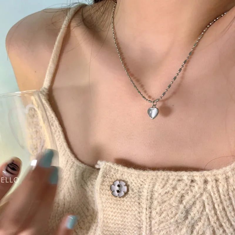 Kpop Heart Lucky Bean Necklace