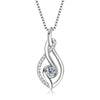 Real Moissanite Twisted Pendant Necklace