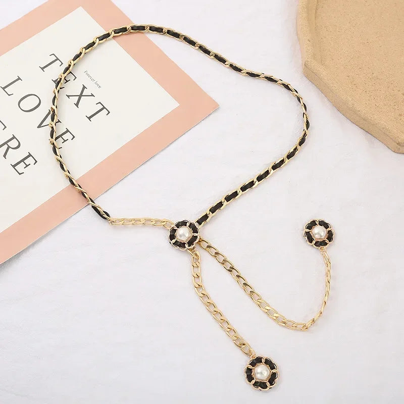 Luxury Camellia Flower Waist Chain