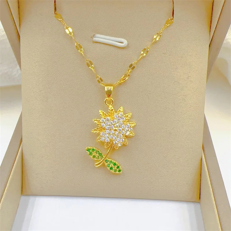 Sunflower Clavicle Necklace