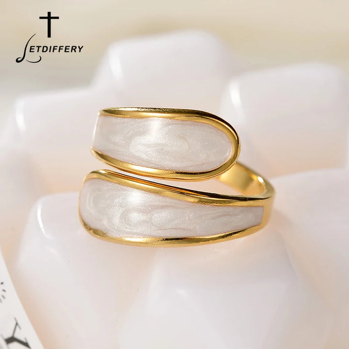 Luxury Retro Gold Double Drip Ring