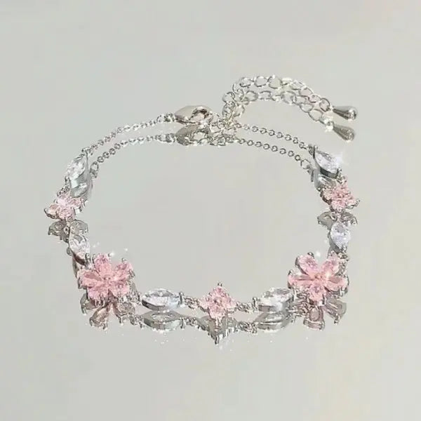 Korean Pearl Bow Charm Bracelet