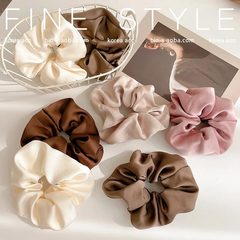 Silk Scrunchie Solid Color Hairband