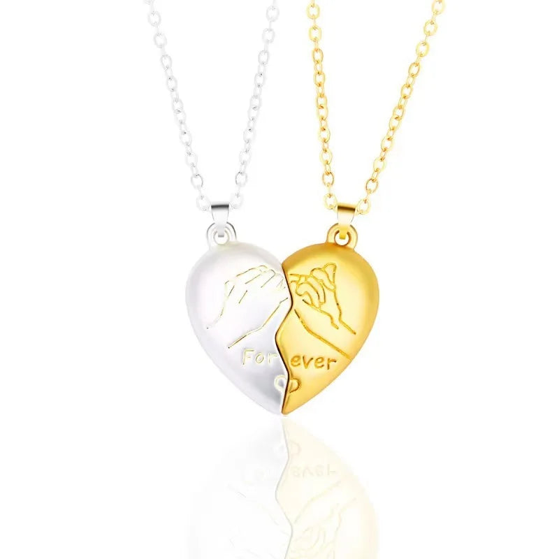 Couple Electrocardiogram Heart Necklace