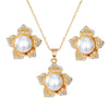 Gold Plated Pearl Necklace Set