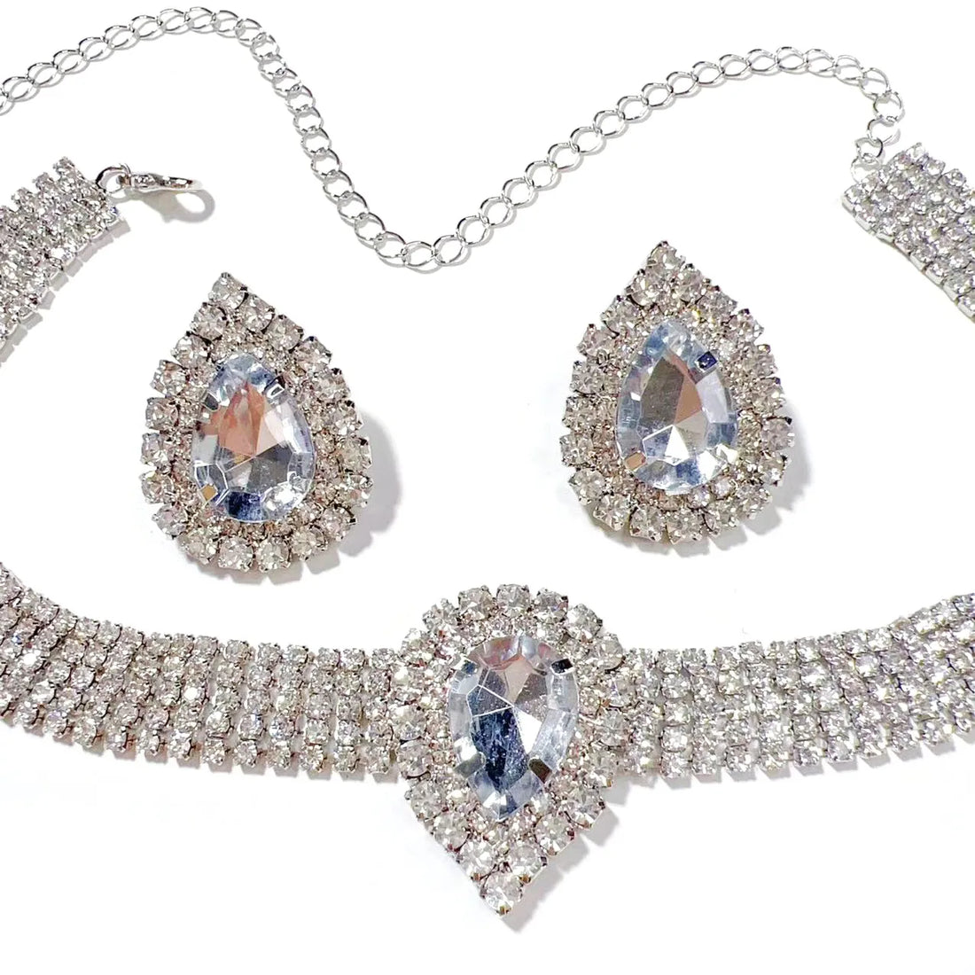 Large Rhinestone Crystal Jewelry Set