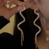 Black Matte Ball Pendant Tassel Earrings for Women