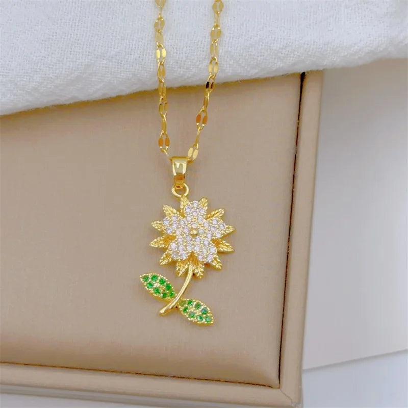 Sunflower Clavicle Necklace