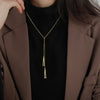 Tassel Necklace with Triangle Pendant for Women
