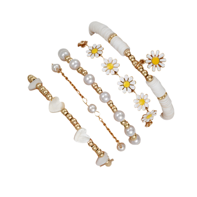 Vintage Daisy Boho Bracelet Set