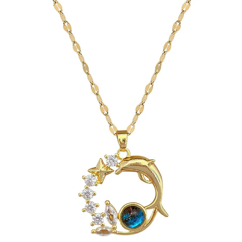 Luxury Zircon Planet Star Necklace