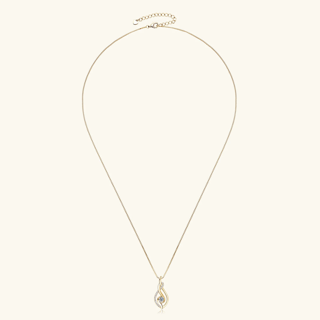 Real Moissanite Twisted Pendant Necklace