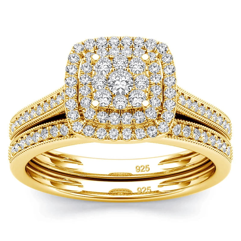 Gold Plated Wedding Ring Set