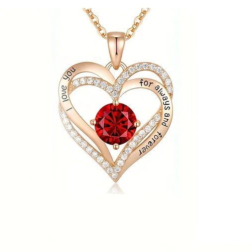 Luxury Red Zircon Pendant Necklace