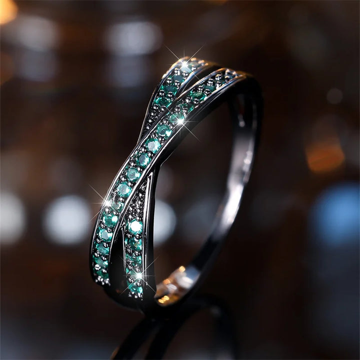 Minimalist Stacking Crossed Wedding Bands for Women Rings