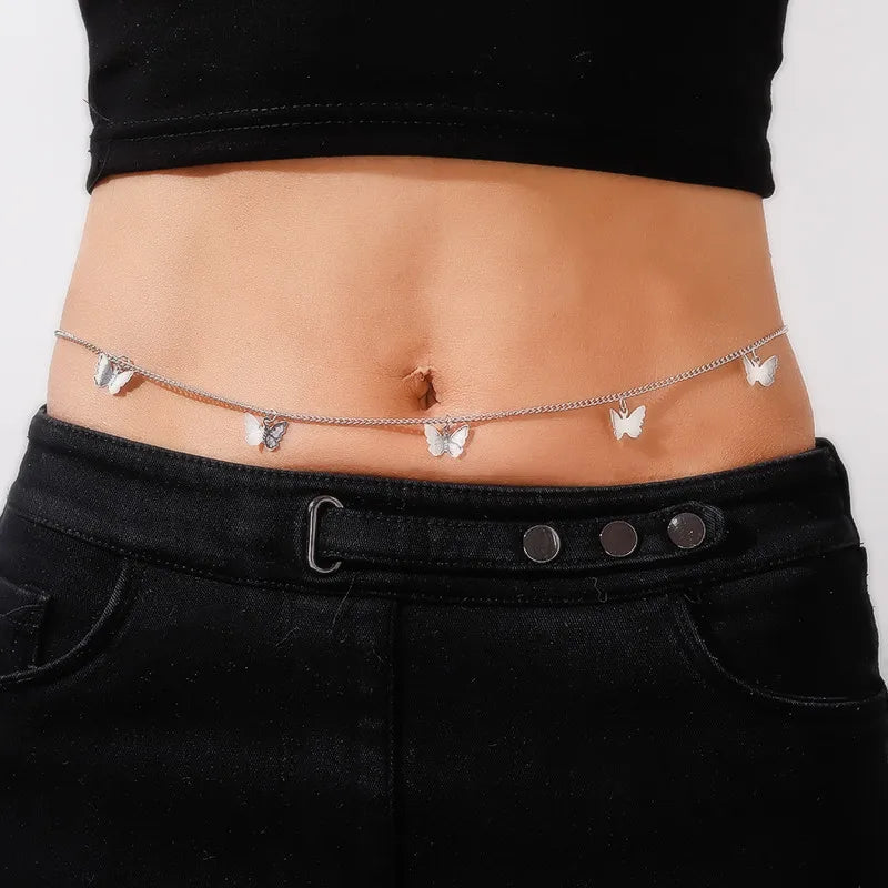 Gothic Crystal Cross Belly Chain