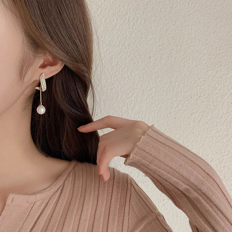 Elegant Pearl Tassel Dangle Earrings