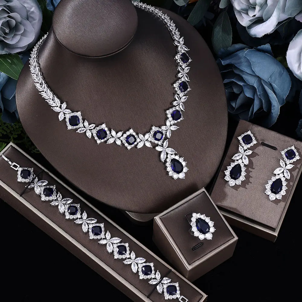 Silver Moon Cat Jewelry Set