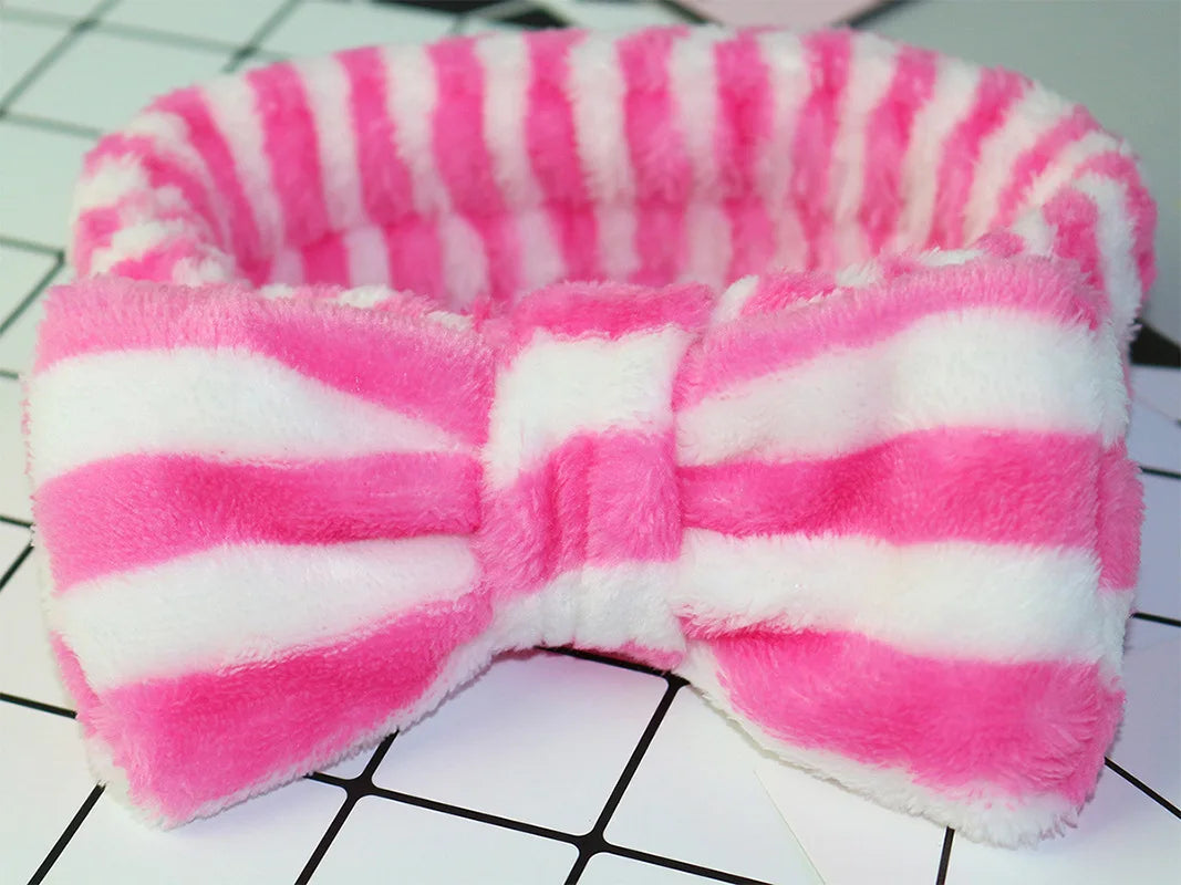 Soft Coral Fleece Bow Headband