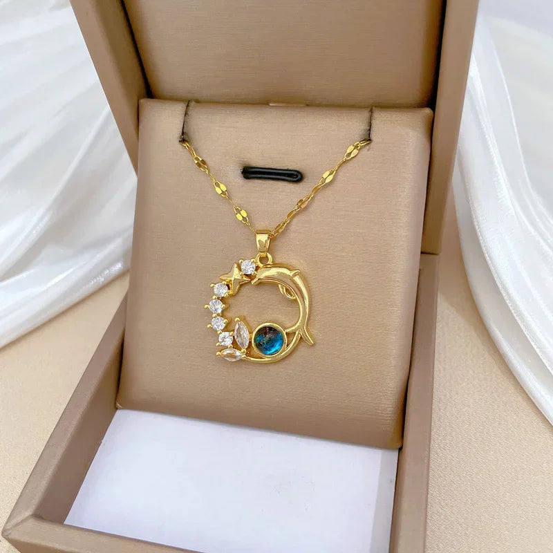 Luxury Zircon Planet Star Necklace