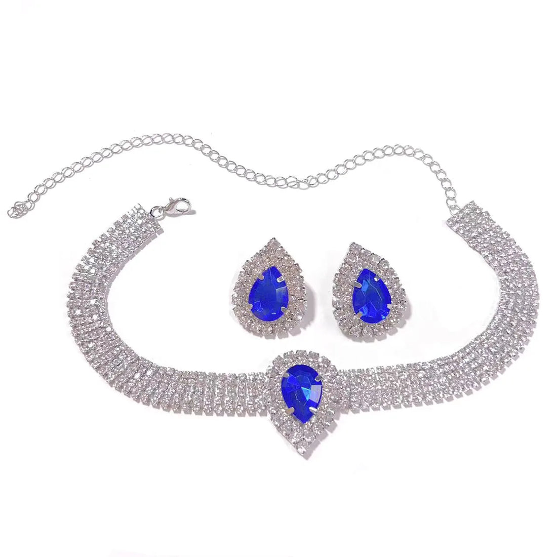 Rhinestone Bridal Choker Jewelry Set